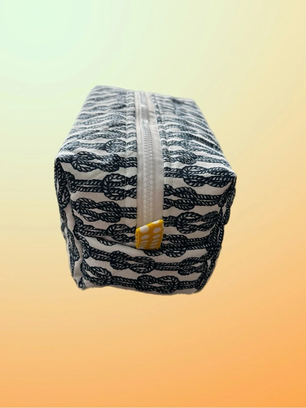 Handmade Navy Rope Pattern Cosmetic Bag - Picture 4 of 5
